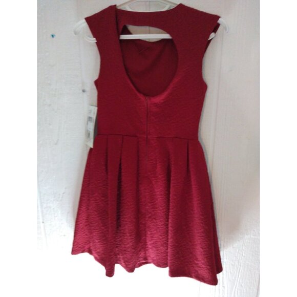 Honey and Rosie Dress Womens Sz S Ruby Red Rose Sleeveless Fit n Flare NEW - Picture 4 of 7